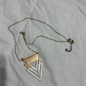 Geometric Gold and Silver Necklace